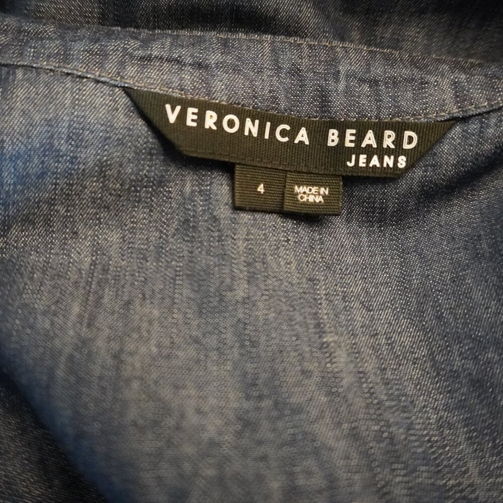 Veronica Beard Hensley Dress Blue Chambrey Shirt Dress Rushed Size 4 - Picture 7 of 7